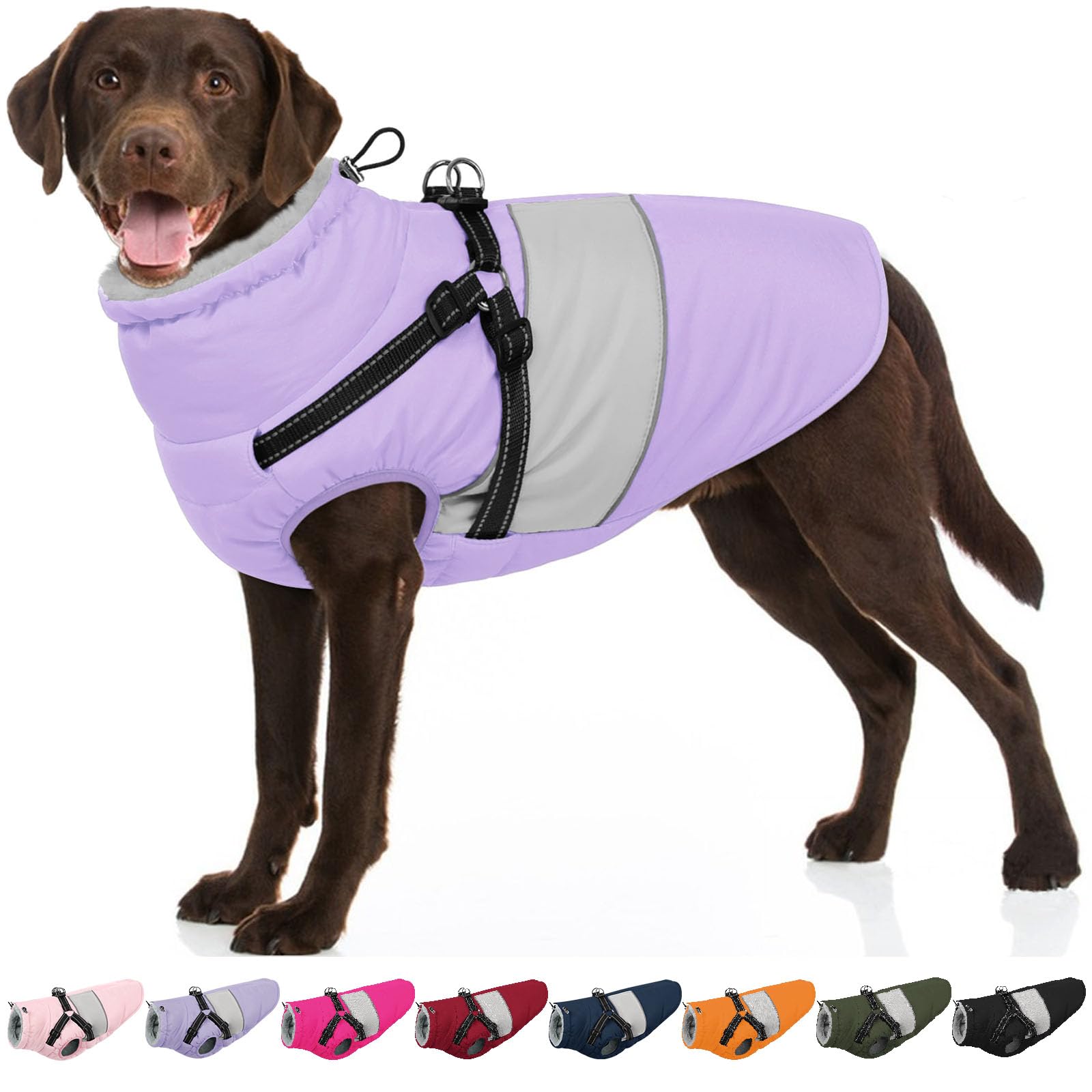 Dog Coat XXL Dog Winter Jacket with Harness for Large Dogs