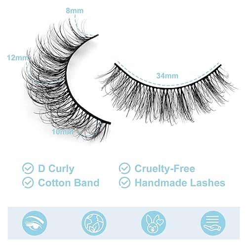 Miniatura 10 de DYSILK - 10 pares de pestañas de visón 6D, pestañas postizas dramáticas de volumen grueso pestañas postizas naturales suaves extensión maquillaje