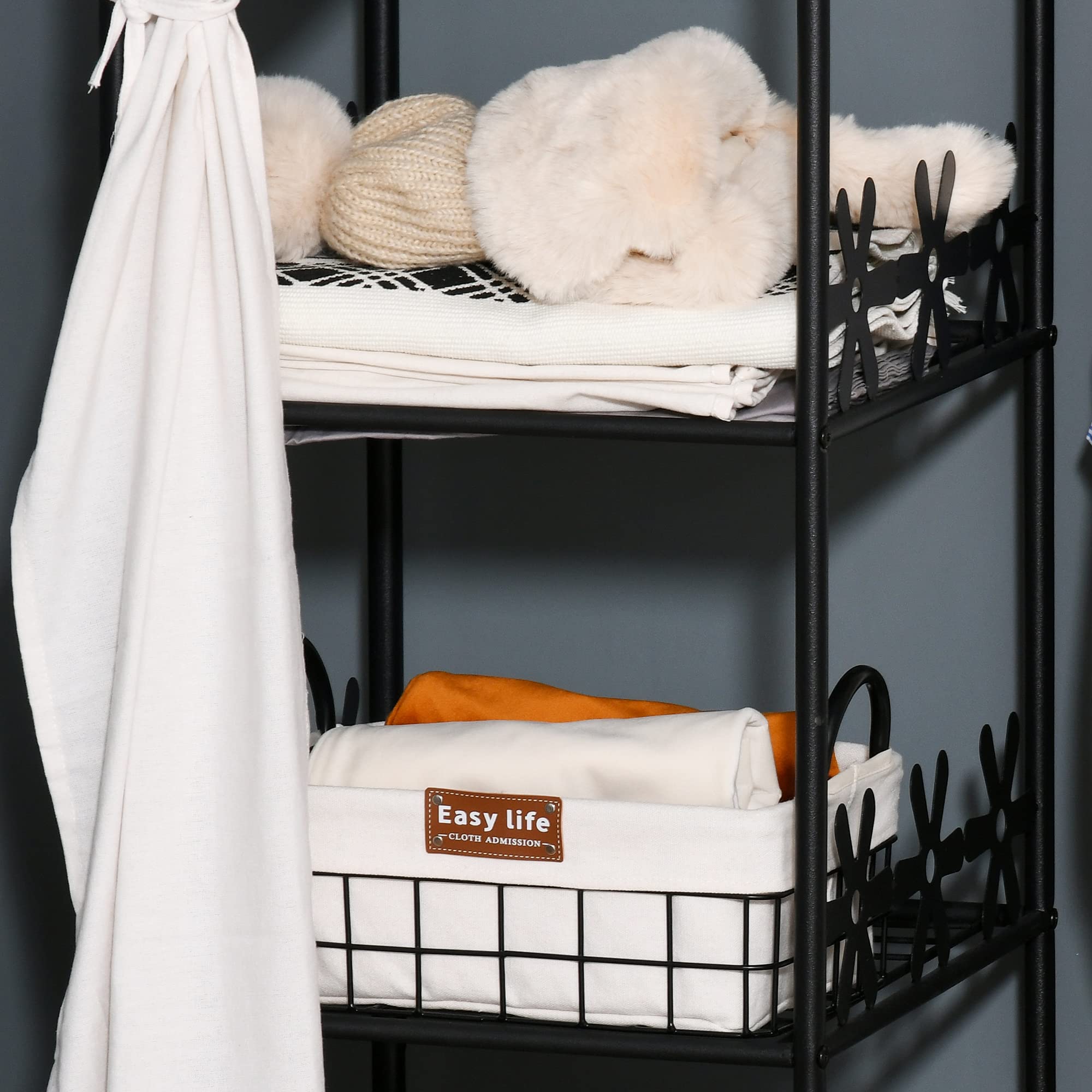 HOMCOM Armario con Cortinas 84x42x159 cm Negro