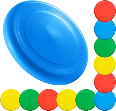 Bramble - Pack 9 Frisbee Flying Disc Saucers for Kids & Adults Outdoor Fun Play Activity - 3 Assorted Colours, 23cm
