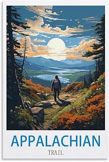 UnNiQ Appalachian Trail Vintage Travel Posters 08x12inch(20x30cm) Canvas Painting Wall Art, Wall Decor Pictures Prints for Living Room Bedroom