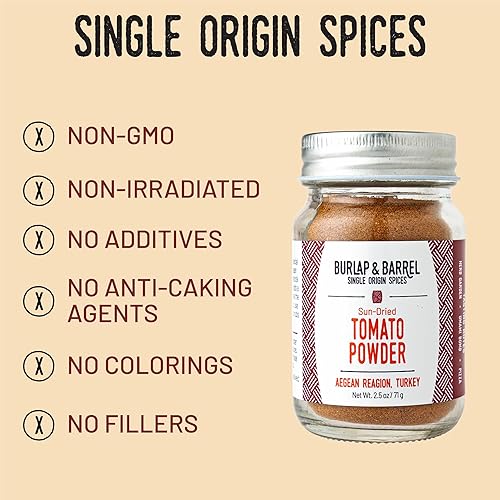 Miniatura 3 de Burlap & Barrel Polvo de tomate secado al sol  Añade un umami profundo y acidez sabrosa a los platos  para palomitas de maíz, pollo frito, salsas y