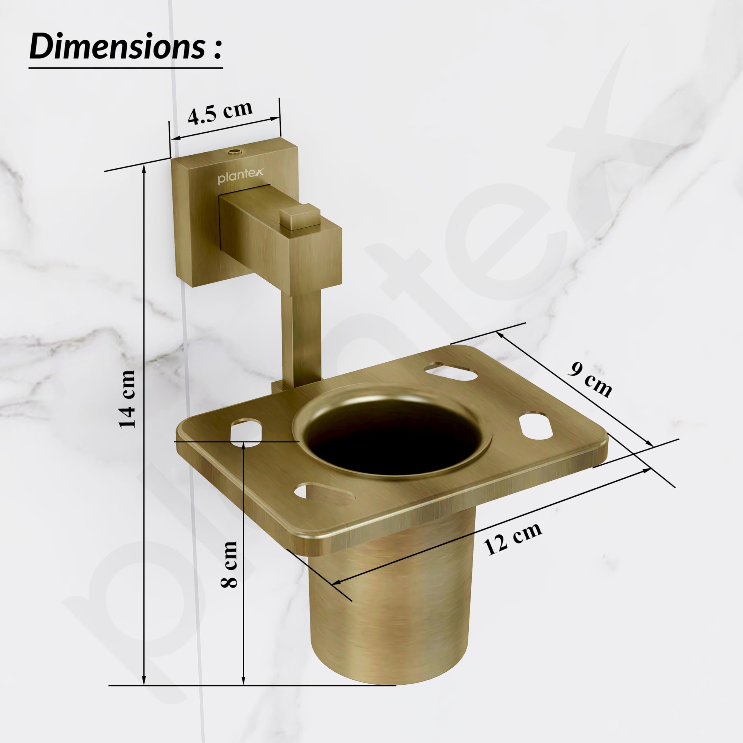 Plantex 304 Grade Stainless Steel Tooth Brush Holder/Tumbler Holder/Bathroom Accessories - Splash (Antique) 1