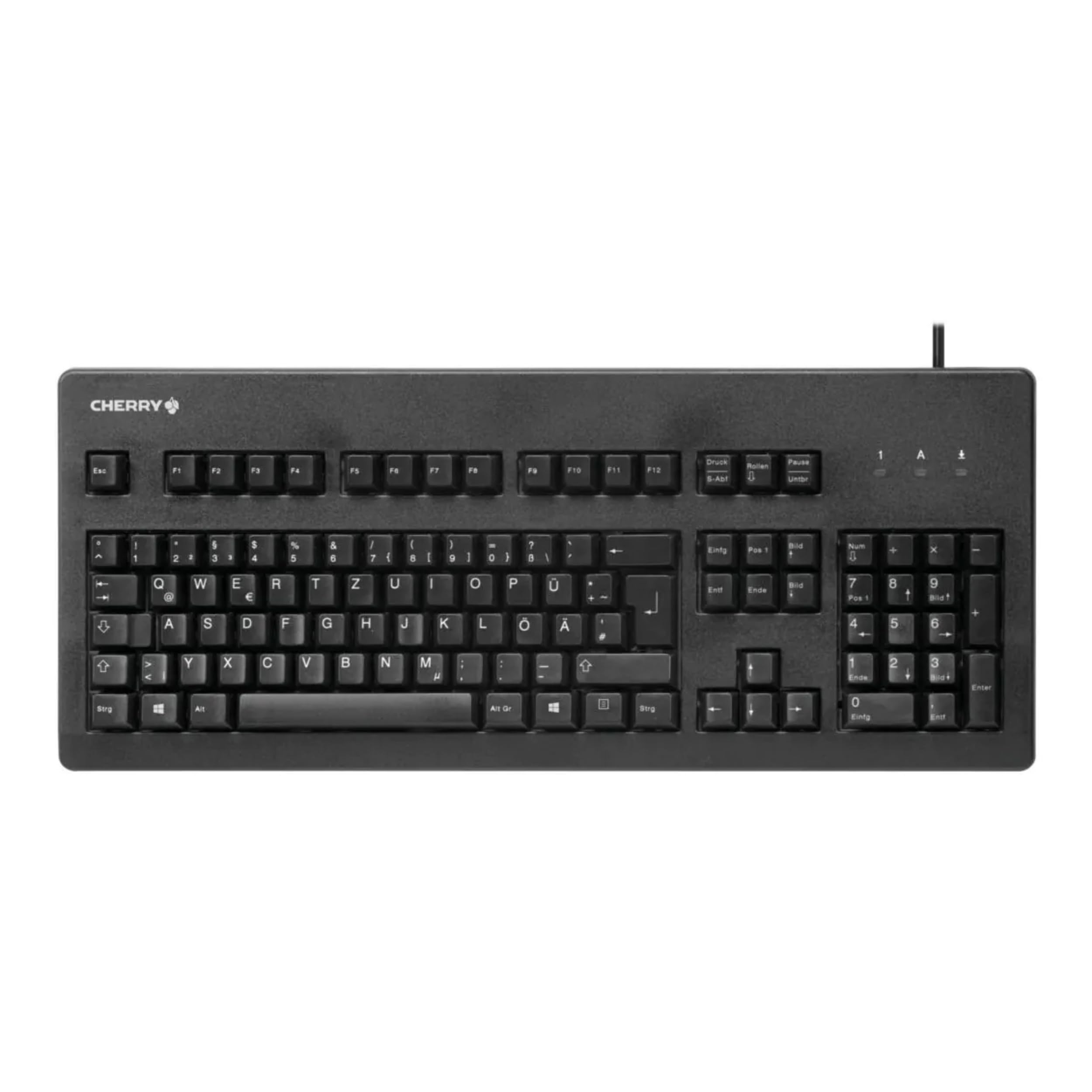 CHERRY G80-3000, Tastiera Meccanica a Filo, Layout per la Germania, (QWERTZ), Connessione USB, Robusto, Tasti Programmabili,Interruttori MX BLACK, Nero