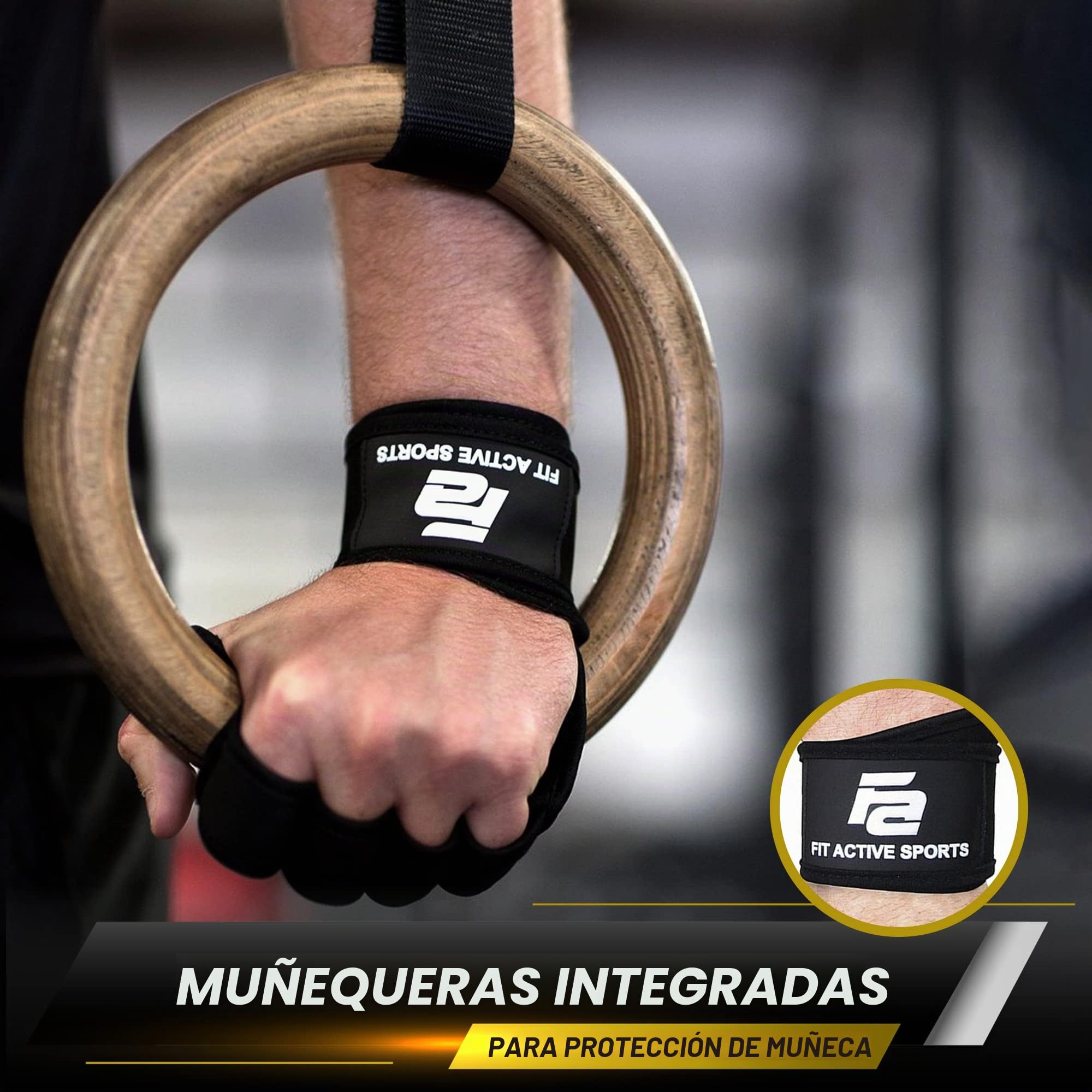 Guantes para levantamiento de pesas, transpirables, con muñequeras, protección completa de la palma, agarre extraIdeales para dominadas, entrenamientos de cross, fitness, entrenamiento diarios y levantamiento de pesas.Unisex.