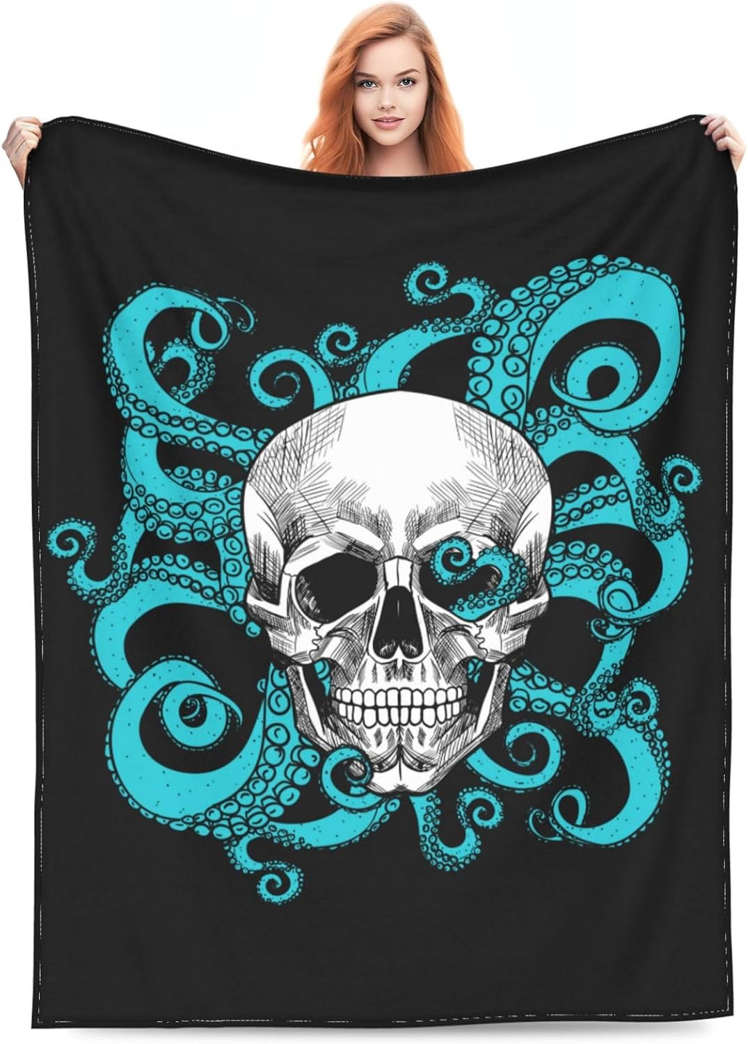 Cool Skull with Octopus TentaclesBlanket Super Soft Throw
