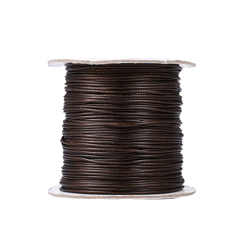 Cordon en polyester ciré marron de 1mm Cheriswelry pour création de bijoux et macramé DIY