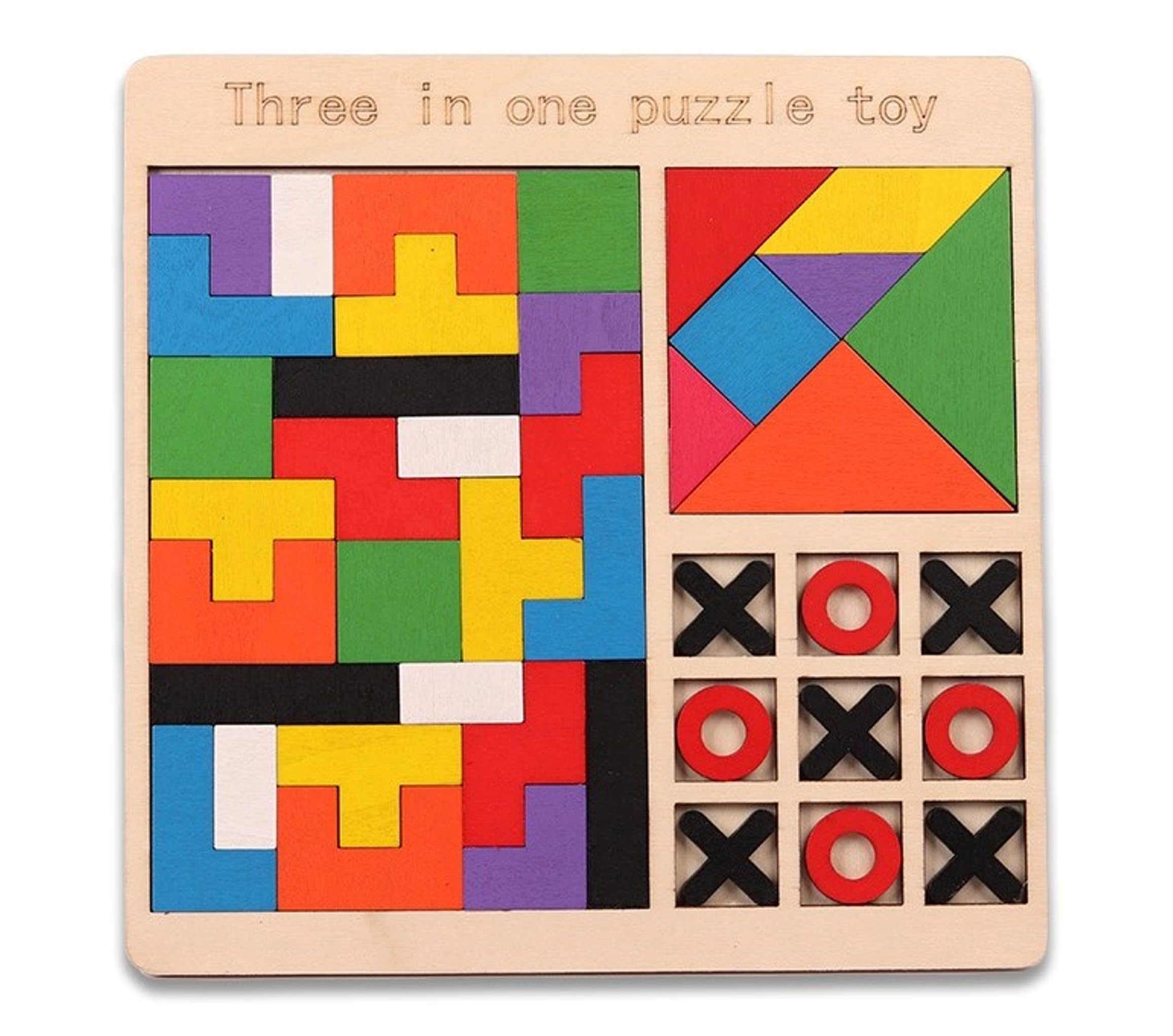 3 in 1 Kids Wooden Educational Colourful Square Tangram Game Chess XO Tic-Tac-Toe Nine-Square Puzzle Blocks Montessori Educational Wooden Toys (Pack of 1) (B0DFVJZGVH) Amazon Price History, Amazon Price Tracker