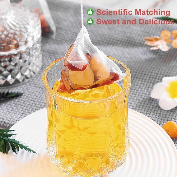 Plant Gift Longan Goji Wolfberry Tea Bags 10.58oz (6g*50bags) Longan, Wolfberry, Chinese Pure Nature, Health Care Mixed Tea, Combination of Floral Tea 300g