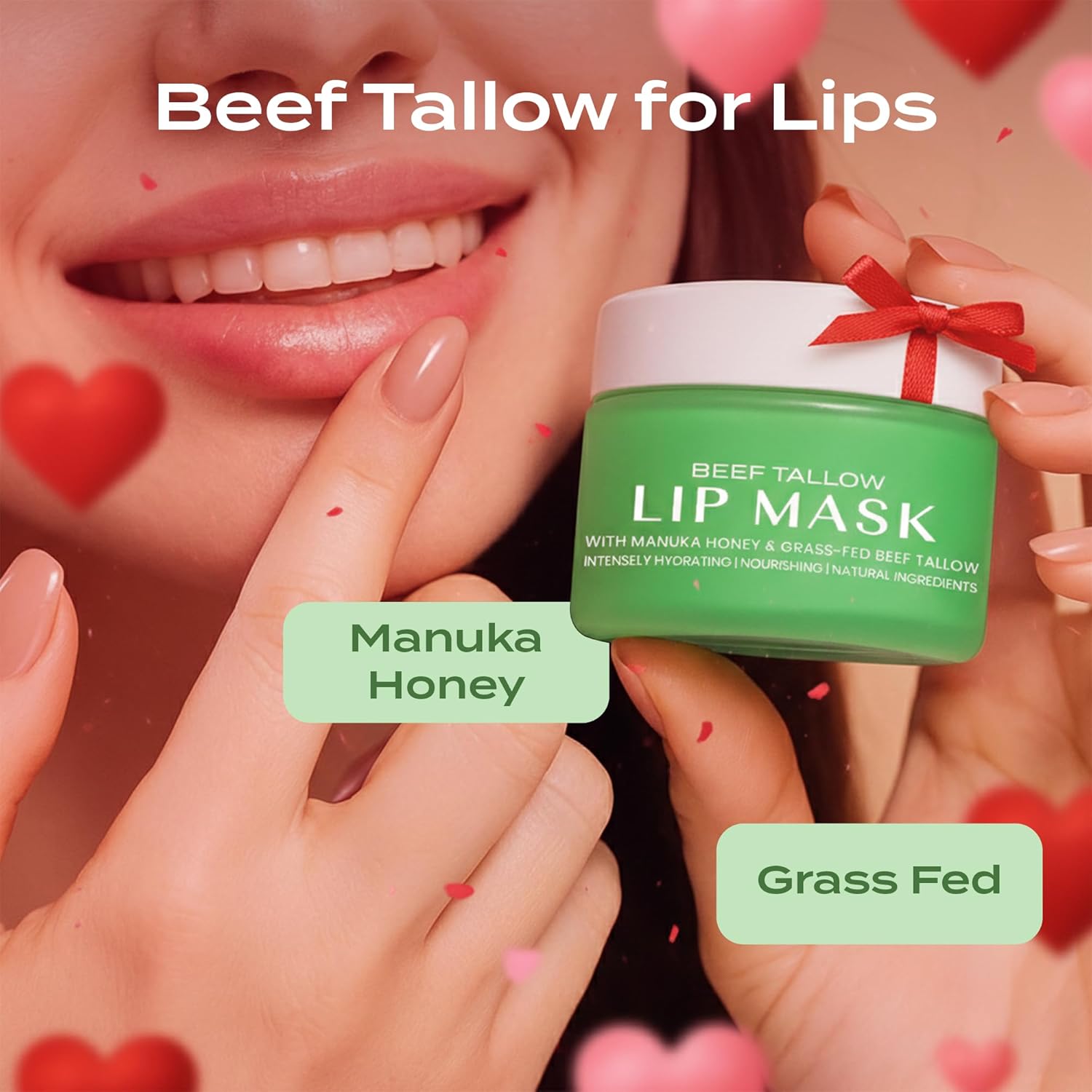 Body Restore Grass Fed Beef Tallow Lip Mask with Manuka Honey – Overnight Lip Treatment for Dry, Chapped Lips – Clean, Natural Lip Balm – Vitamins A, D, E, K – Made in USA – Bergamot - Image 2