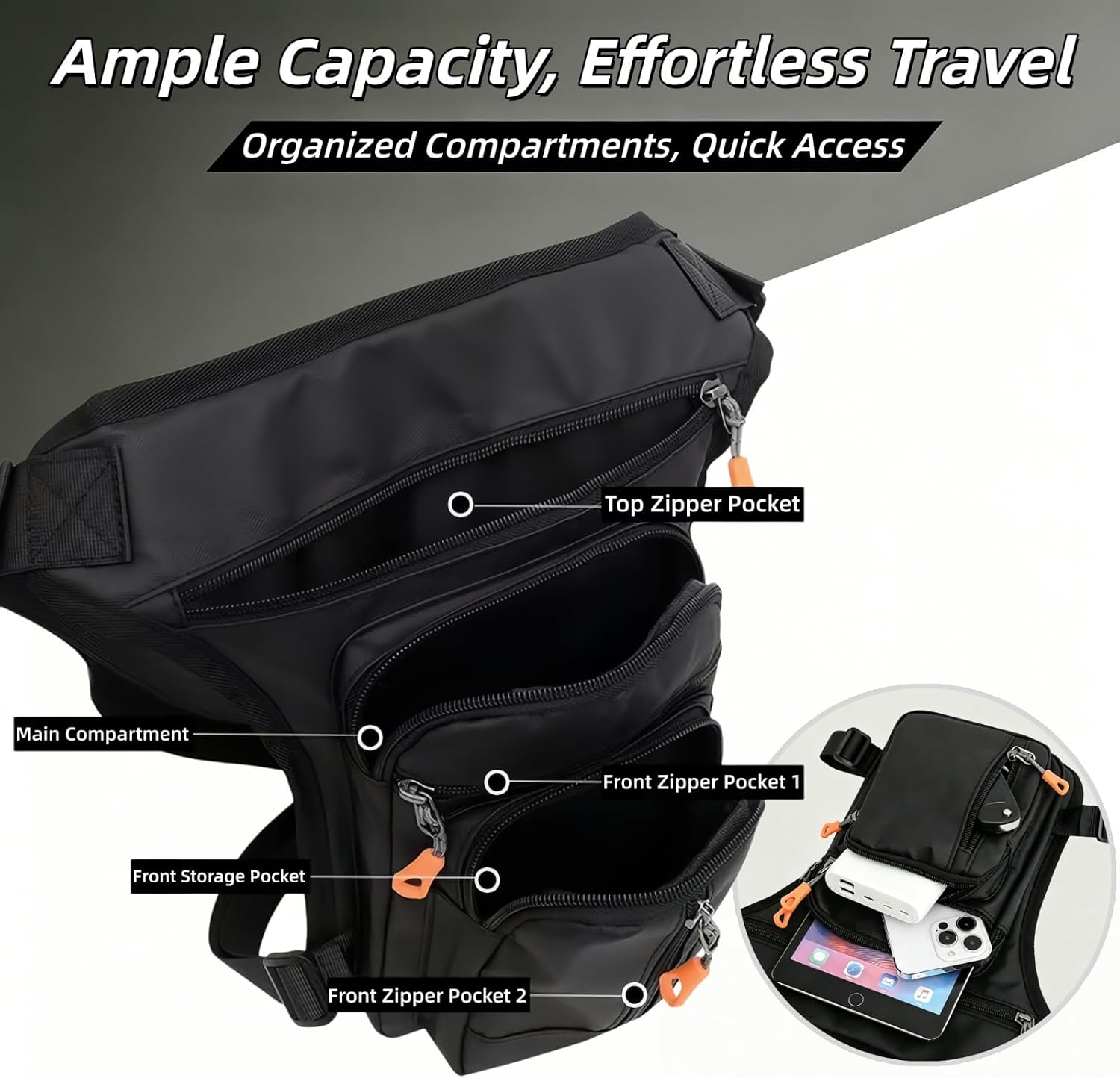 Thigh Bag for Women & Men - Waterproof Crossbody Fanny Pack with Adjustable Straps, Outdoor Leg Bag for Cycling, Hiking, Travel