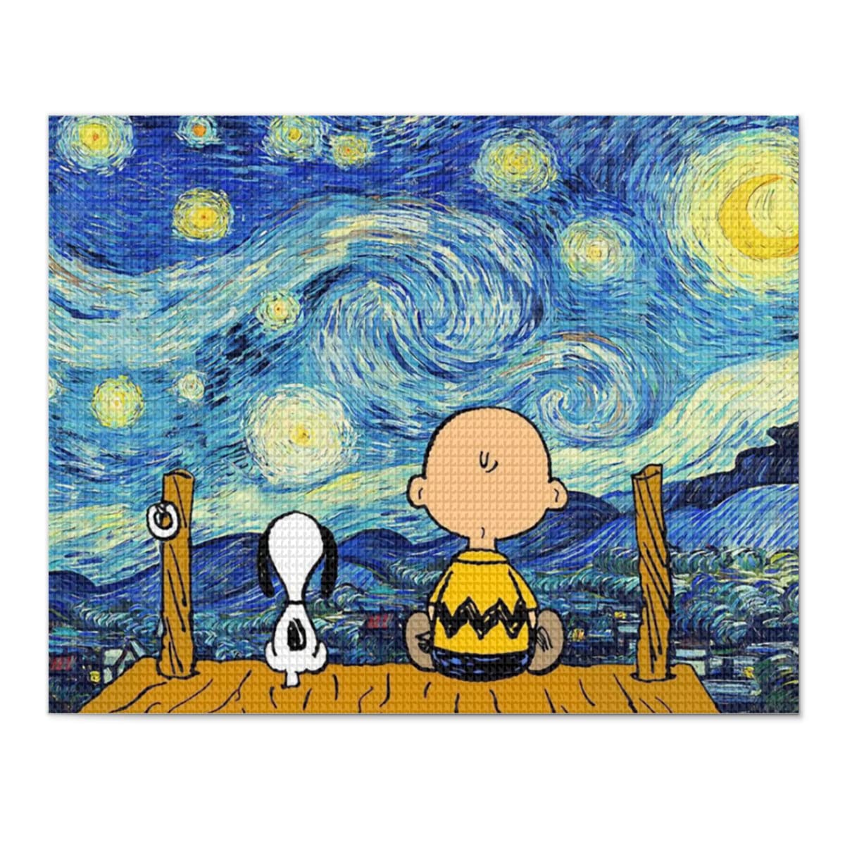 Amazon | ダイヤモンドアート ピーナッツ スヌーピー ゴッホ 星月夜