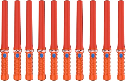 Bastones LED de control de tráfico de 16 pulgadas, varita de tráfico de señal con 2 pilas C de celda seca (no incluidas), varita de seguridad de