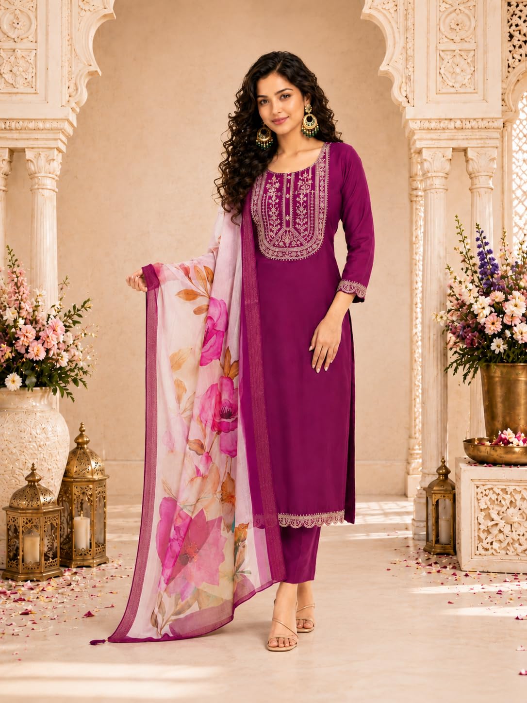 Rutsh Fashion Women's Embroidered Straight Kurti Set with Dupatta |Ruhi 11-picture-17