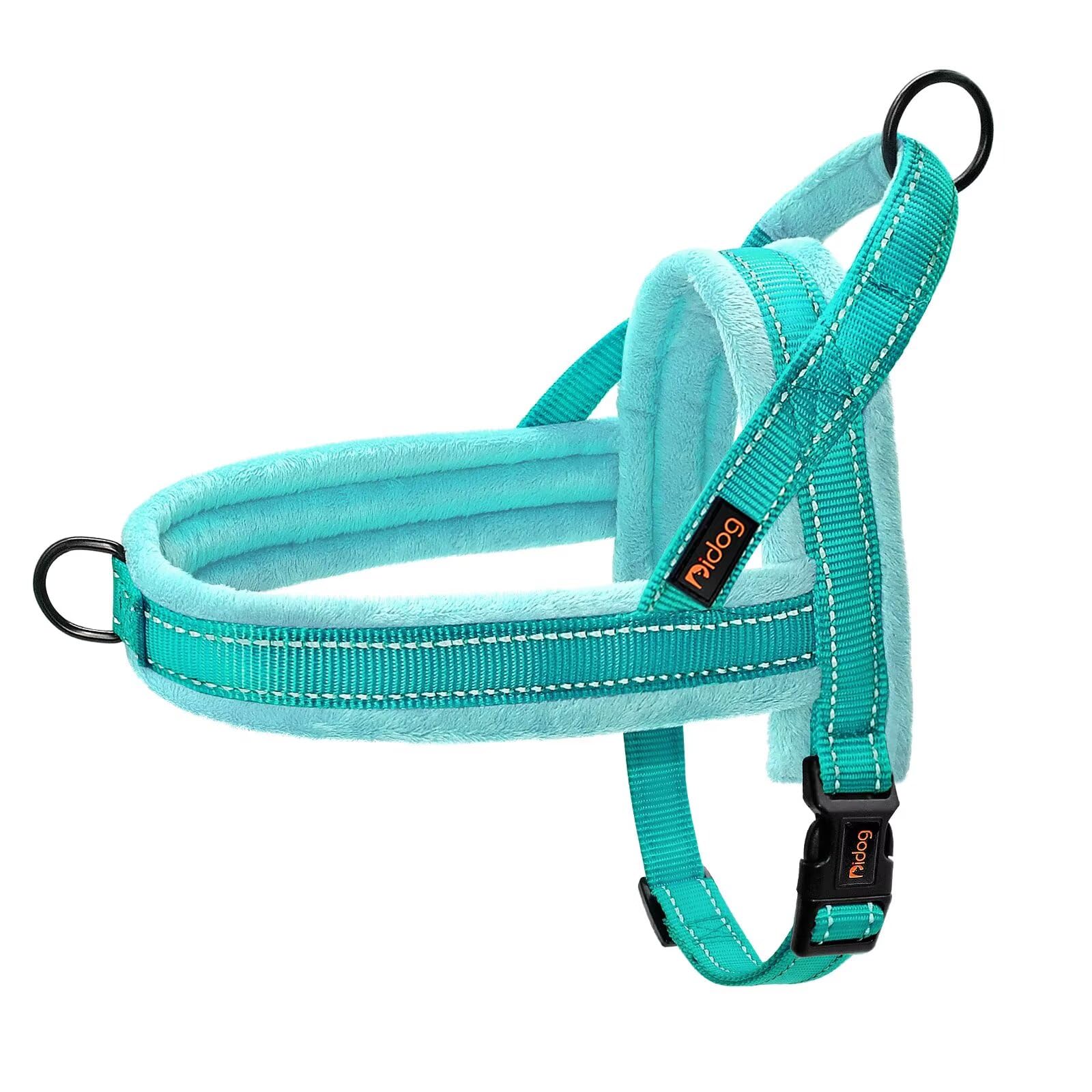 Didog Soft Flannel Padded Dog Vest Harness in Teal