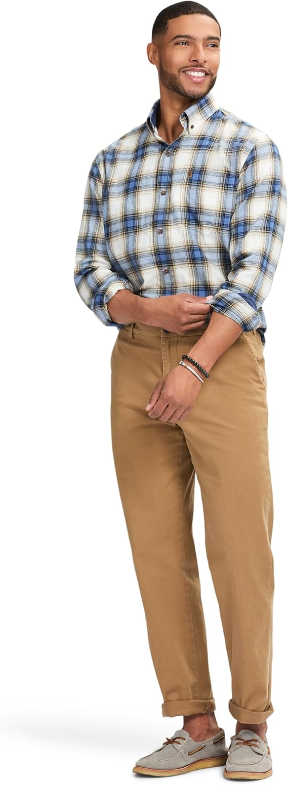 Izod Men's Stratton Flannel Long Sleeve Button Down Shirt