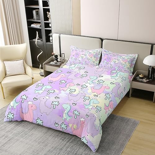 Miniatura 9 de Erosebridal Juego de funda de edredón 100 % algodón de mármol morado y rosa, tamaño matrimonial, juego de ropa de cama femenina de acuarela para