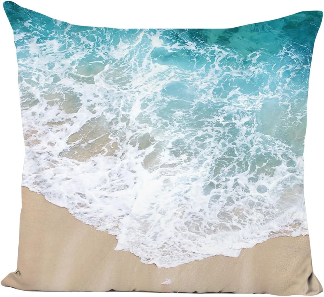 Sinpooo Outdoor Pillows Cover 18x18 Inch,Ocean Beach