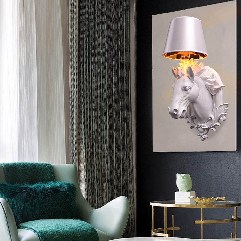 Amazon.co.jp : 壁灯 リビングルーム用のランプ馬の頭の欧州  