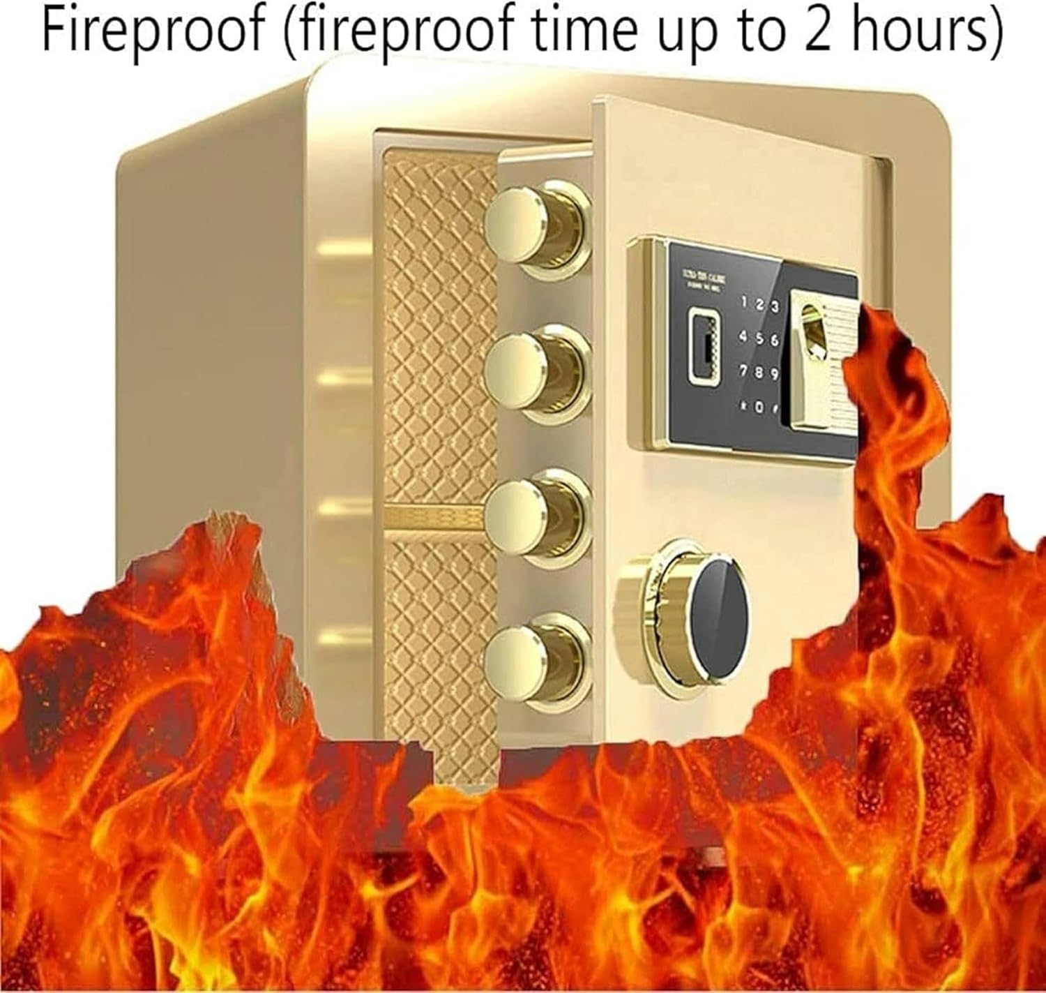 AMNOOL Digital Waterproof Safety Cabinet Fireproof Proof Digital Finger, 40 X 36 X 32cm, Black