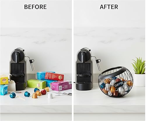 Miniatura 6 de TOPZEA Soporte para cápsulas de café, organizador de cápsulas de café de gran capacidad, organizador de cápsulas de café, almacenamiento de cápsulas