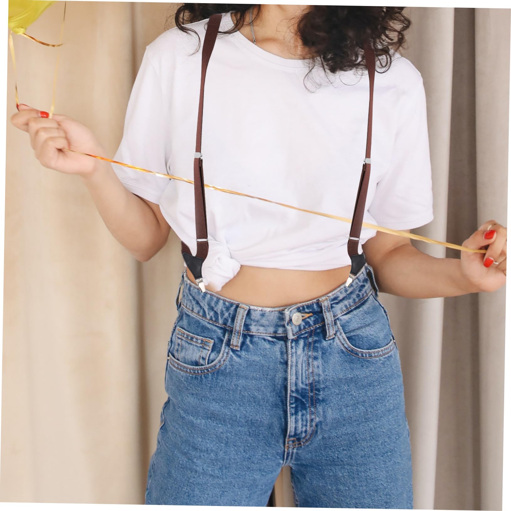GALPADA 3pièces Bretelles Élastiques Réglables Pour Hommes Et Femmes Clip Pratique Pour Pantalons Accessoire De Mode Et Confortable