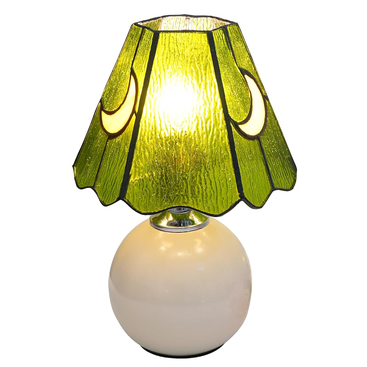 Kiphepi Mushroom Lamp-Small Bedside Table Lamp With Moon Glass, Nightstand Lamp