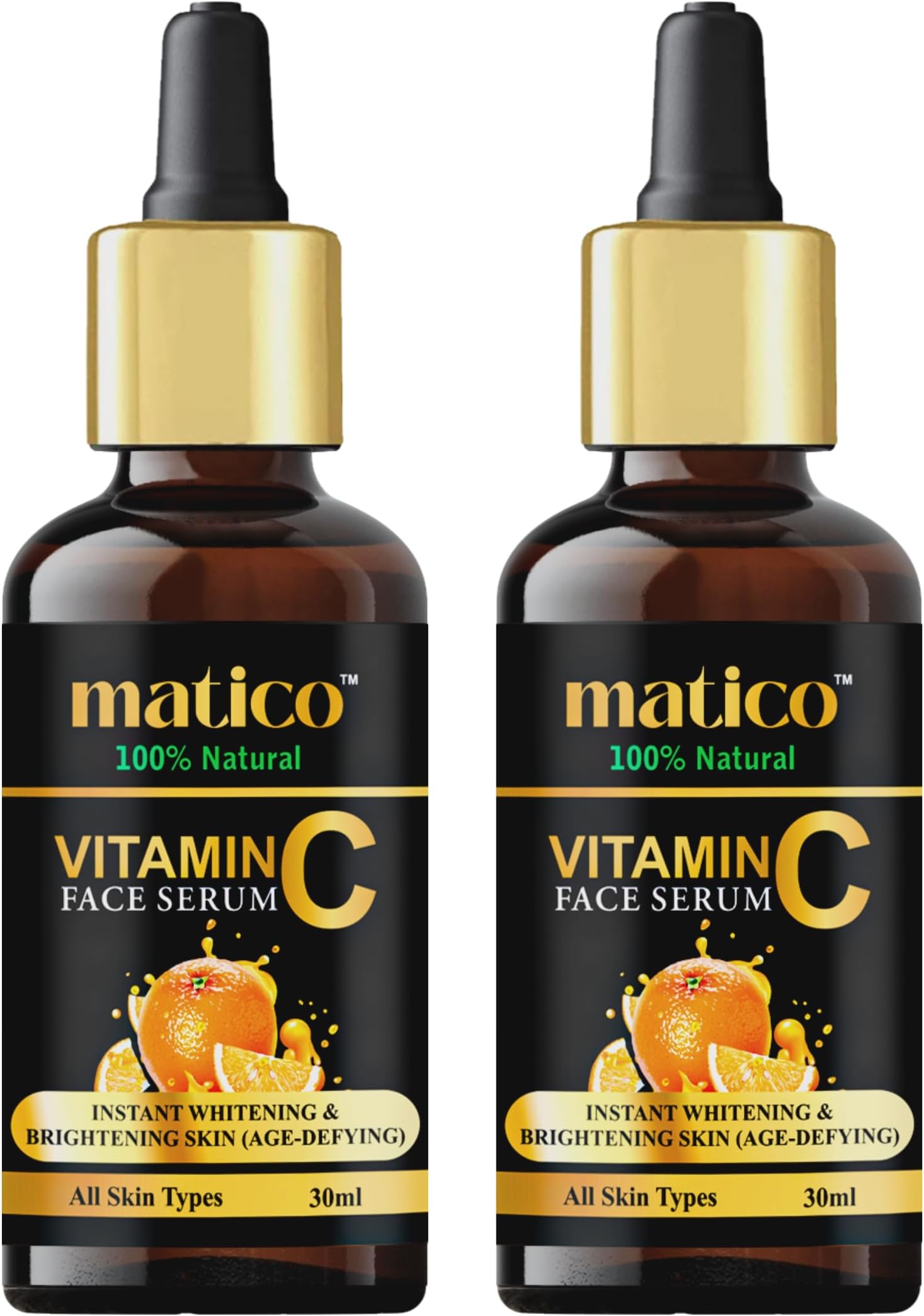 Matico Professional Vitamin C Face Serum, Skin Brightening Serum, Skin Repair, Radiance & Glow (Pack of 2)