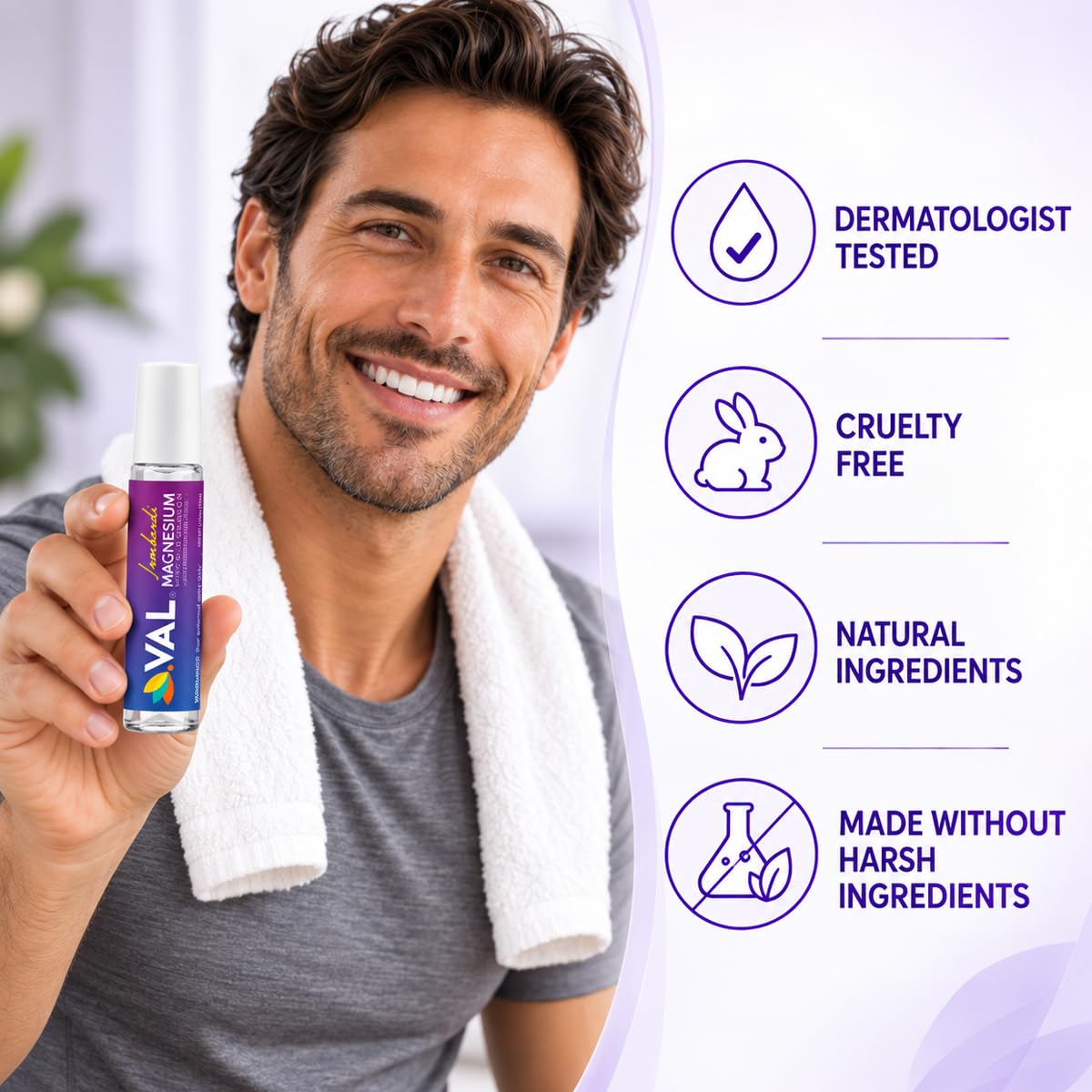 VAL Lombardi Magnesium Stick Rollon with Peppermint & Other Essential Oils - Cooling Comfort for Your Head. Metal Roller. Made in the USA. 10 ml. — Amazon image 8