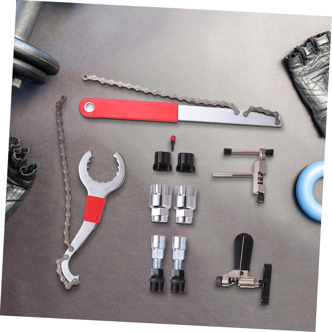 POPETPOP Professional Bicycle Repair Kit Crank Extractor Freewheel Remover Bottom Bracket Remover High-Strength Carbon Steel Nickel Plated for Durability Link Crank Assembly