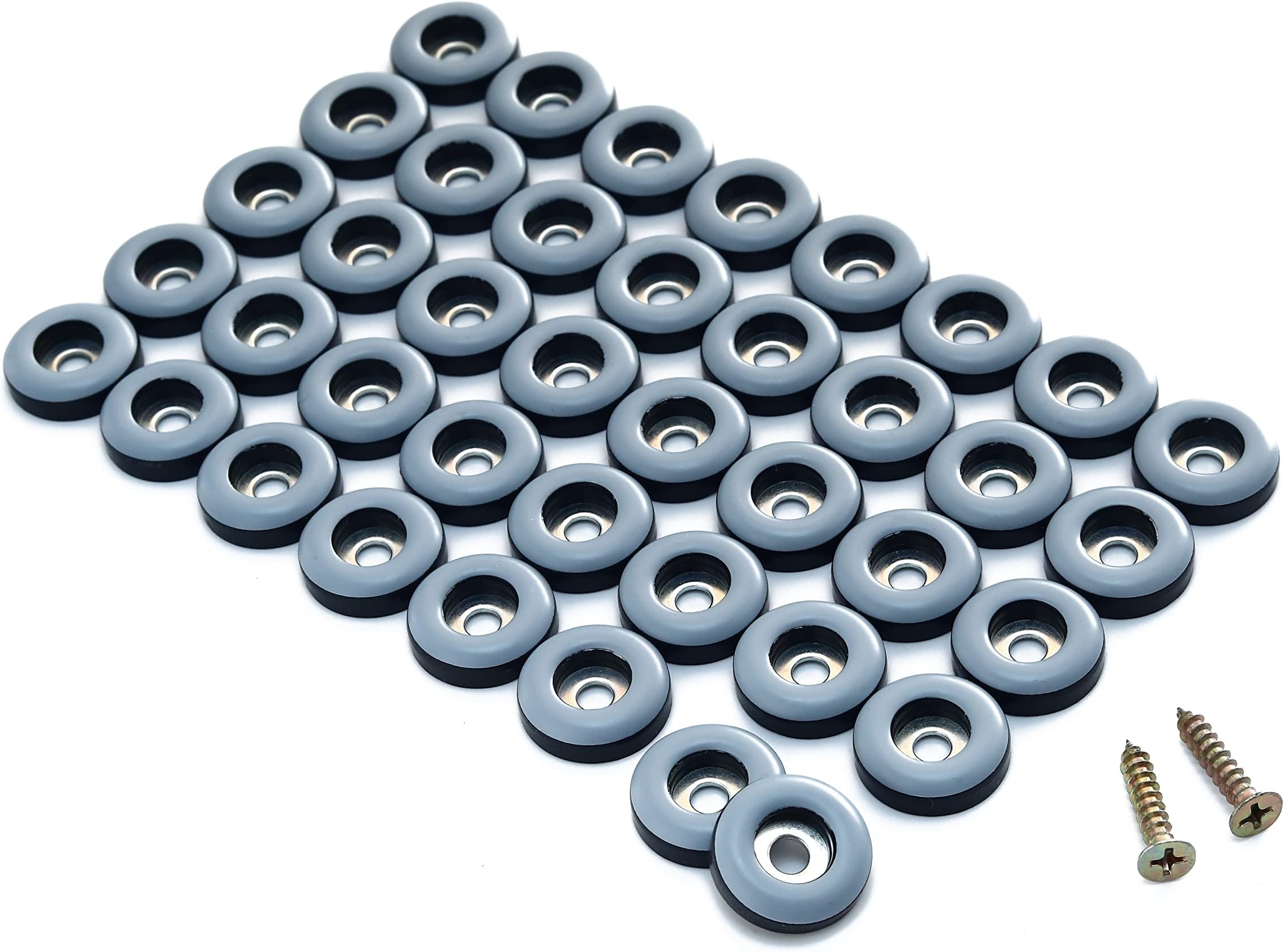 3/4'' Screw on Furniture Glides Sliders-Furnigear PTFE (Teflon) Chair Leg Movers Sliders for Carpet and Hardwood Surface - Move Your Furniture Easy & Safely - Best Floor Protector (40pack)