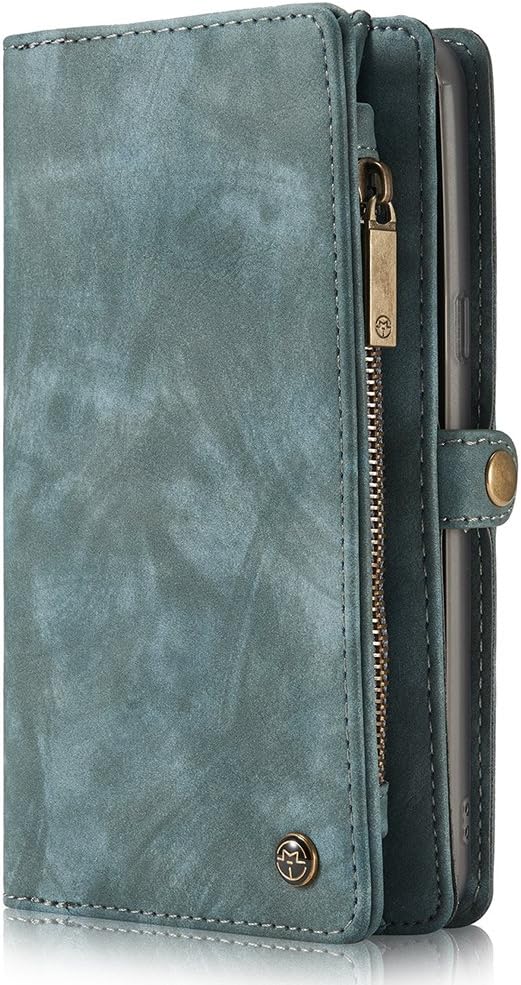Samsung Galaxy S8 Plus Leather Wallet Phone Case Magnetic Detachable Case with Card Slots Cash Compartment Blue