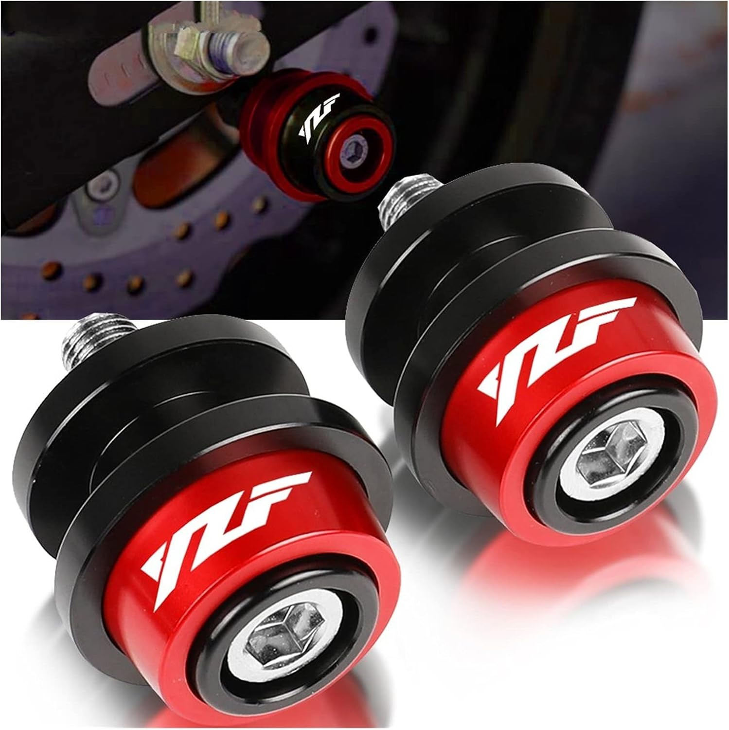 YZF Motorcycle Accessories Swingarm Spools 6mm CNC Aluminum Slider Stand Bobbins for Yamaha YZF R3 R25 R6 R1 2015 2016 2017-2020 Swing Arm Bracket Screw (Color : 5)