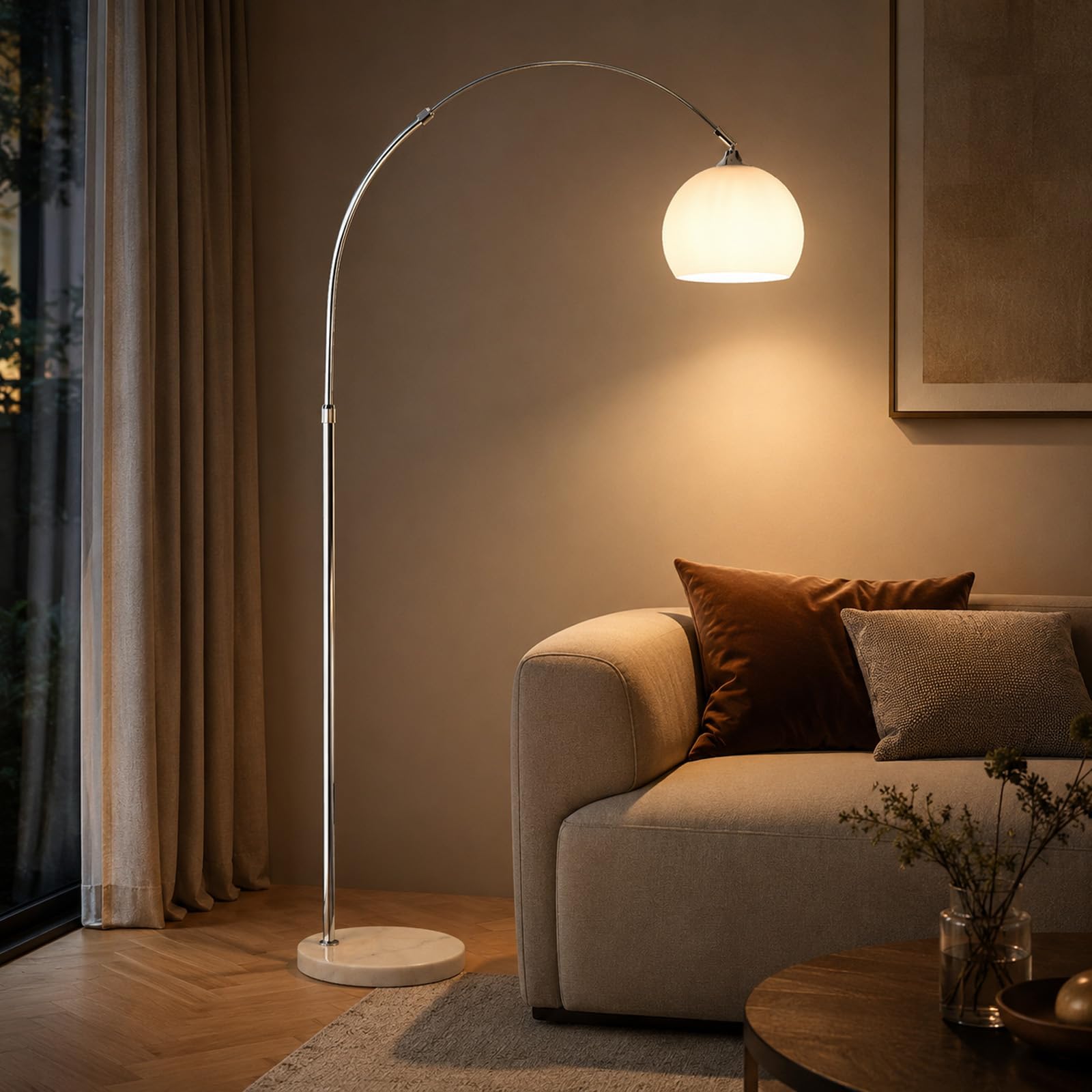 FRIXCHUR Bogenlampe Stehleuchte 190 cm Höhenverstellbar E27