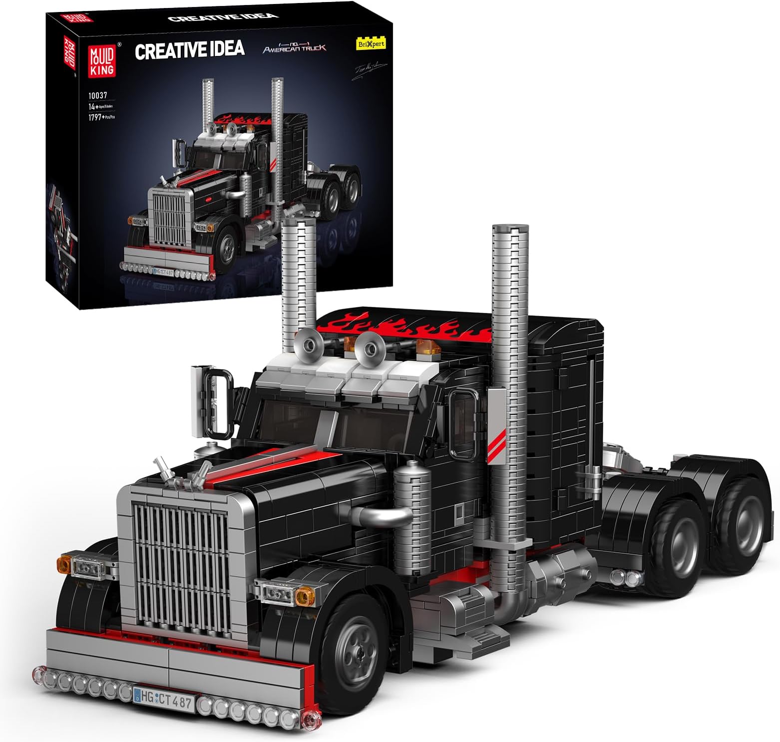 Mould King 10037 Heavy-Duty Tow Truck Building Toy Set, MOC Road Trailers Building Toys, Technology Wreckers Toy for Adult 14+ (1,797 Pieces)