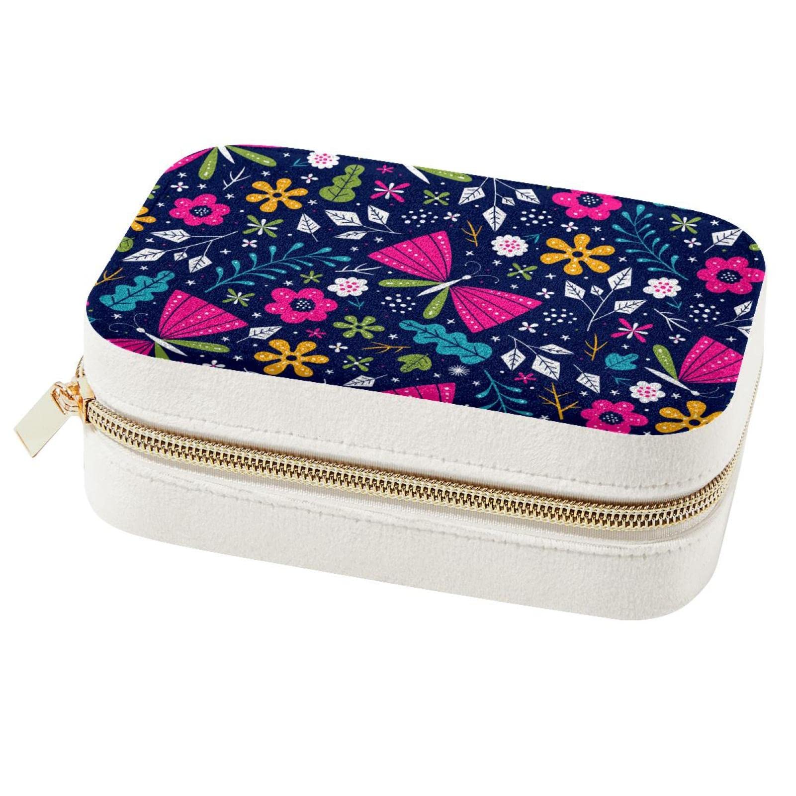 Boîte à bijoux de voyage portable bleu marine pour le rangement de vos accessoires