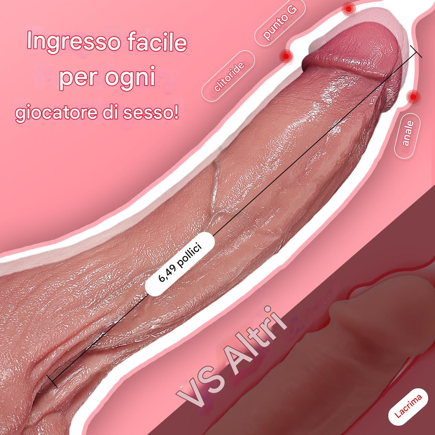 Dildo Toys Sessuali per Donna Uomini Coppie Doppio - Cazzo Finto 20CM, Realistici Silicone Sex Toy con Testicoli e Ventosa e Glande Realistico Venature Testurizzate, Plug Anale Pene XXL Gspot Pisello