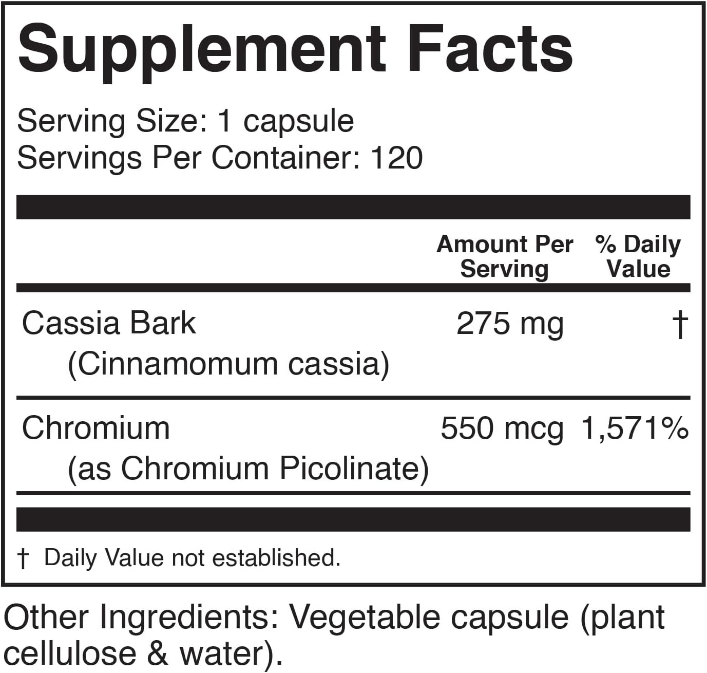 BioActive Nutrients CinnaChrom Dietary Supplement — Chromium Picolinate,