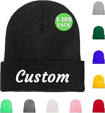 Custom Beanie Design Your Own Add Logo Text Photo Custom Winter Hat for Men & Women