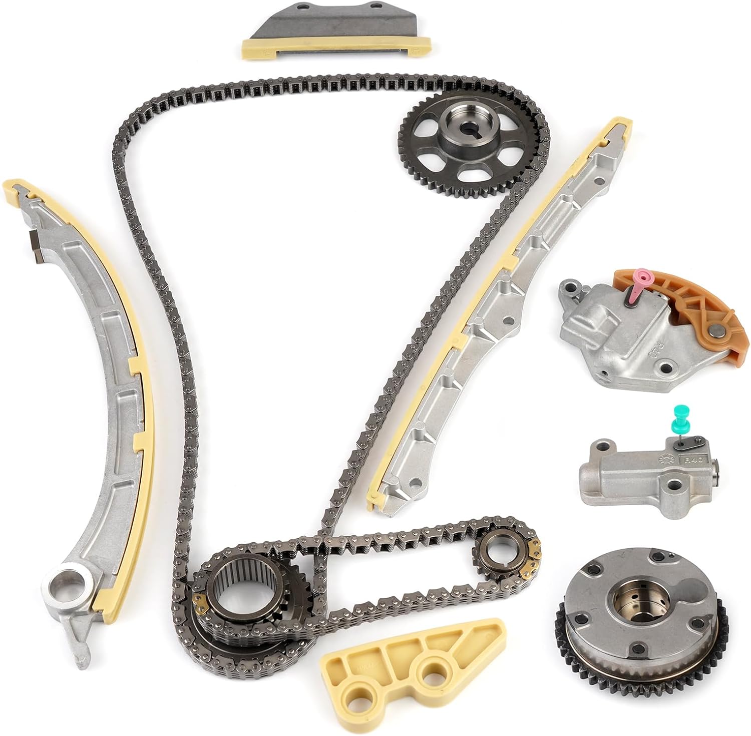 Timing Chain Kit with VVT Camshaft Adjuster Compatible with Honda Accord Acura ILX TSX Civic Crosstour CR-V CRV 2008-2015 2.4L 2354CC L4 DOHC Timing Chain Set VVT Sprocket 14510-R40-A01