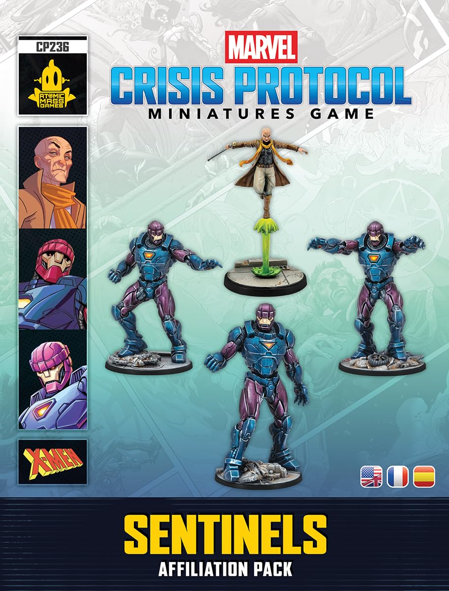 Marvel: Crisis Protocol Sentinels Affiliation Pack - Includes Sentinel MK4s, Cassandra Nova & Sentinel Prime, Tabletop Superhero Game, Ages 14+, 2 Players, 90 Minute Playtime