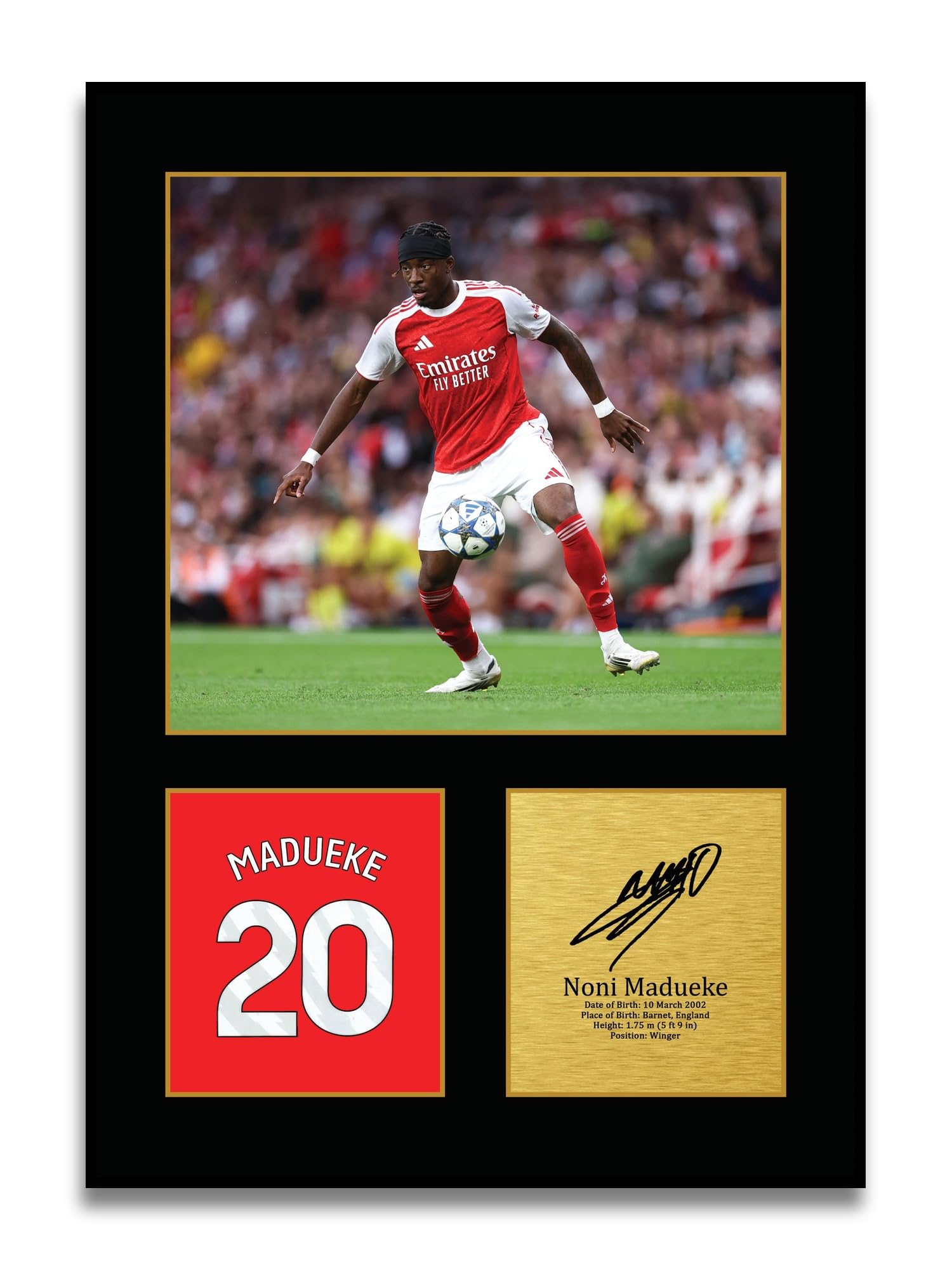 HWC Trading Noni Madueke Arsenal Gifts Printed Signed Autograph Picture for Football Fans and Supporters (ID-004549) - A4 Print Only