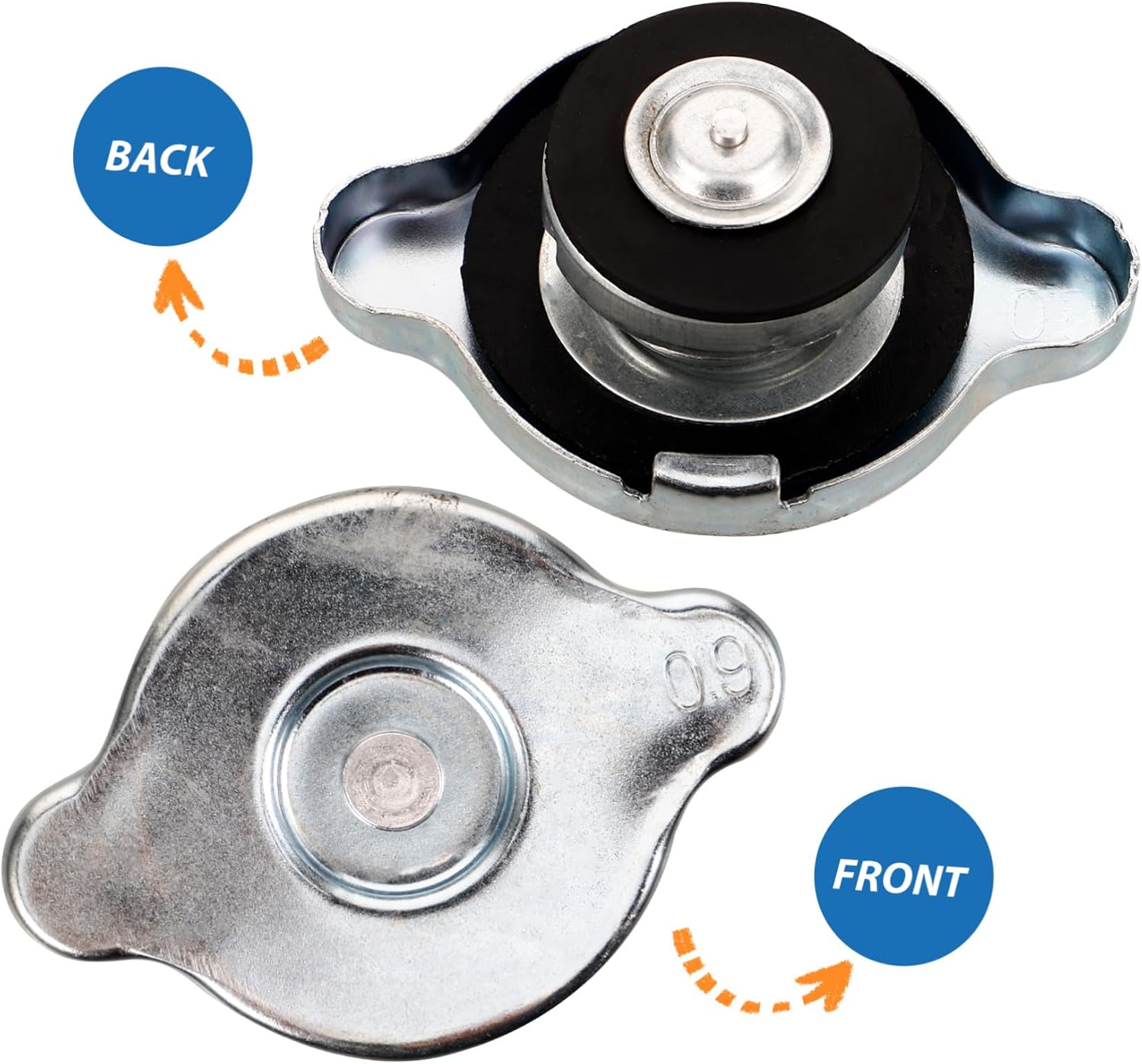 Engine Radiator Cap for Vehicle Car Radiator Cap Replacement Iron Material Coolant Water Tank