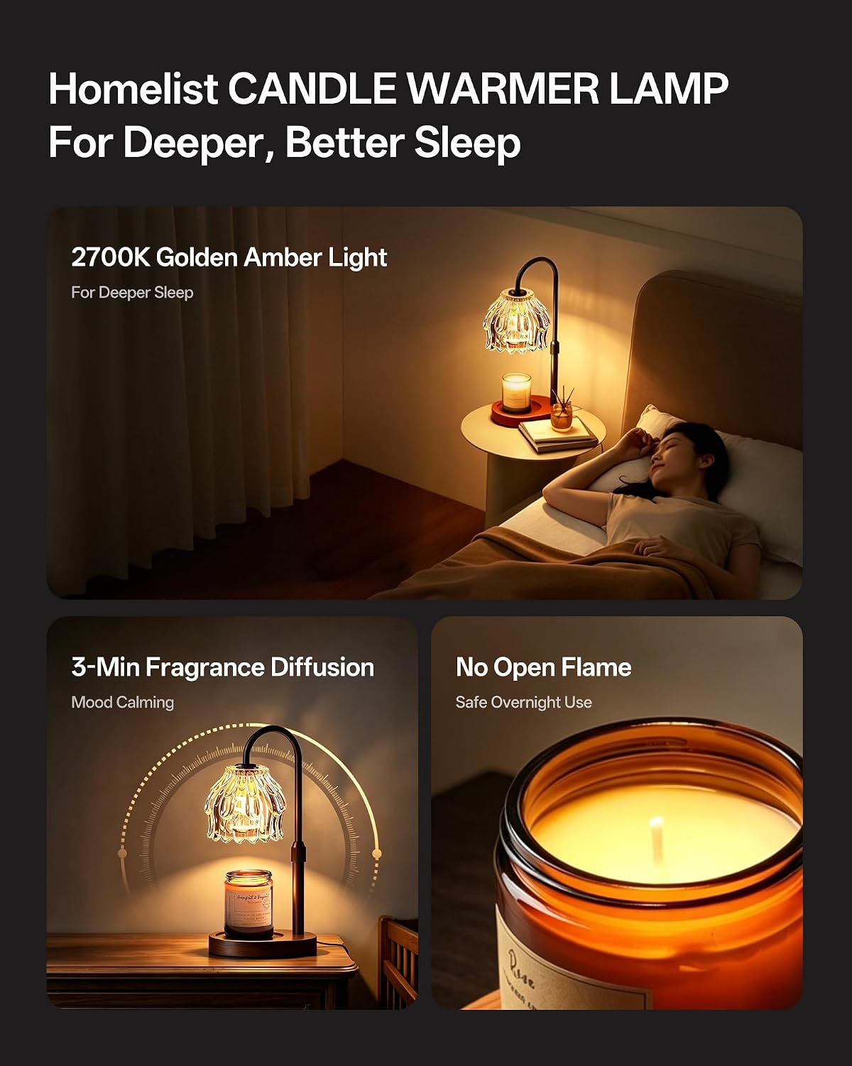 Homelist Candle Warmer Lamp with Timer Dimmer, Electric Wax Melter Warmer image 2