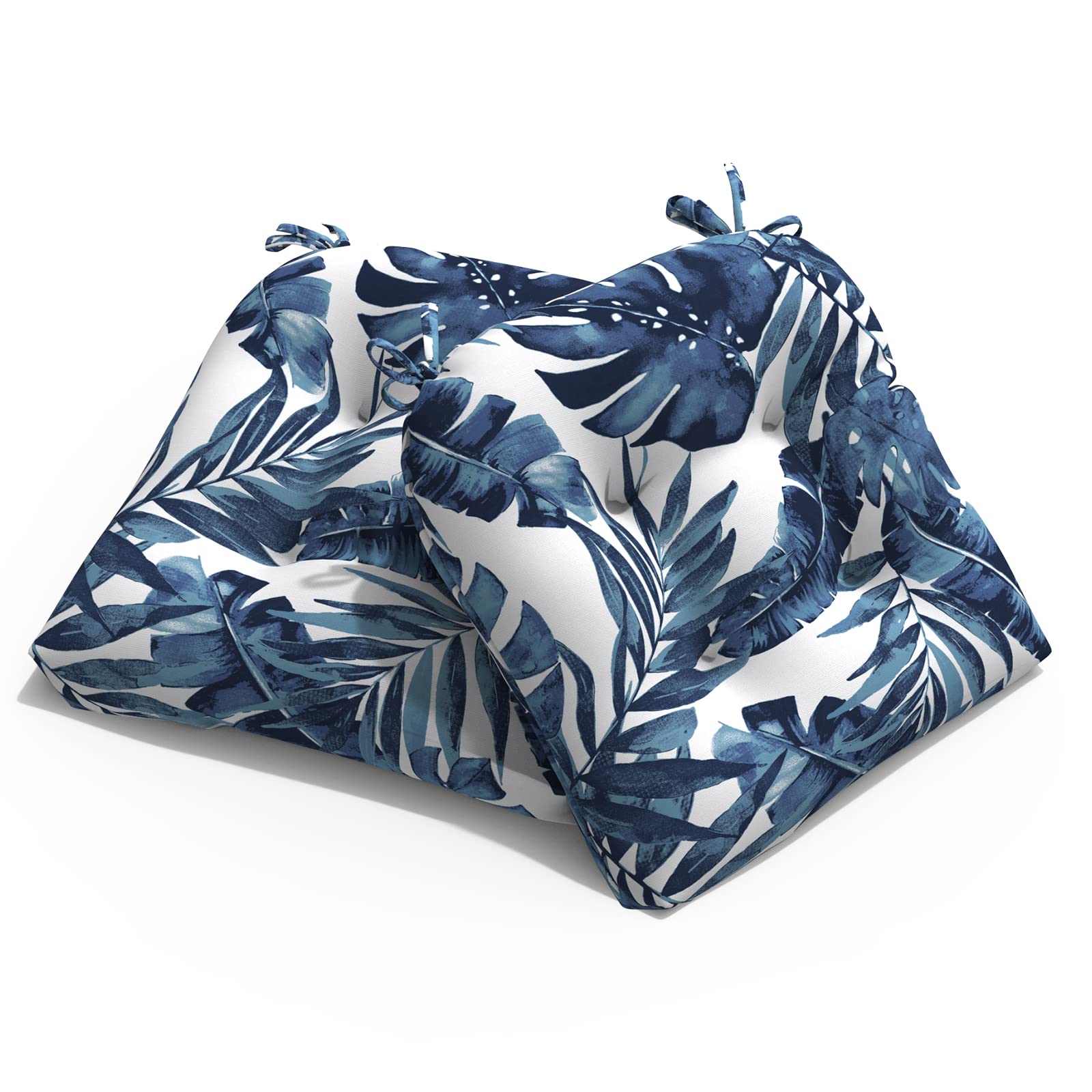 Patio Wicker Chair Cushions, All Weather Outdoor Tufted Chair Pads Pack ...