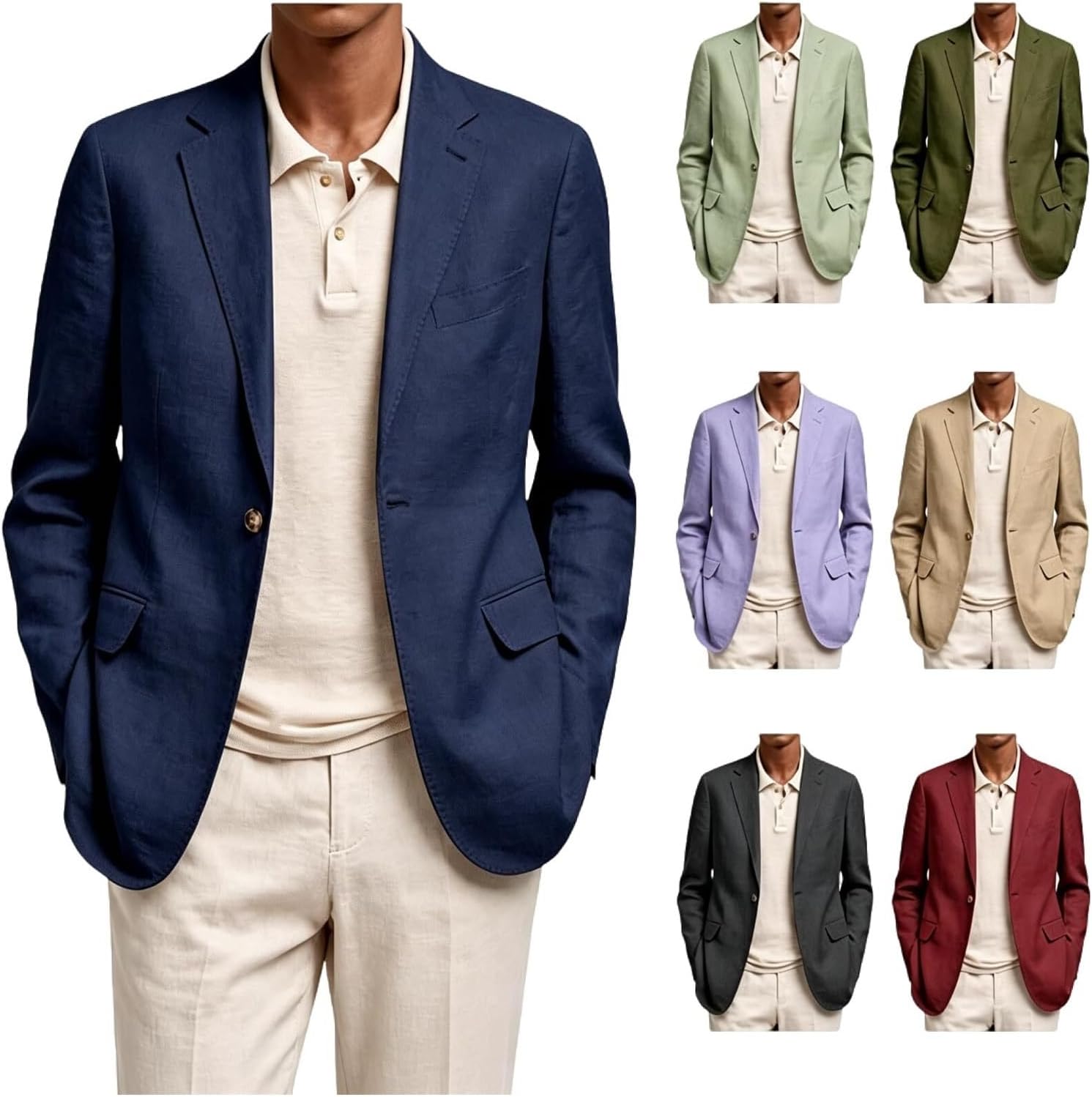 Men's Casual Coat – Notch Lapel Classic Fit Suit Jacket for Daily Wear