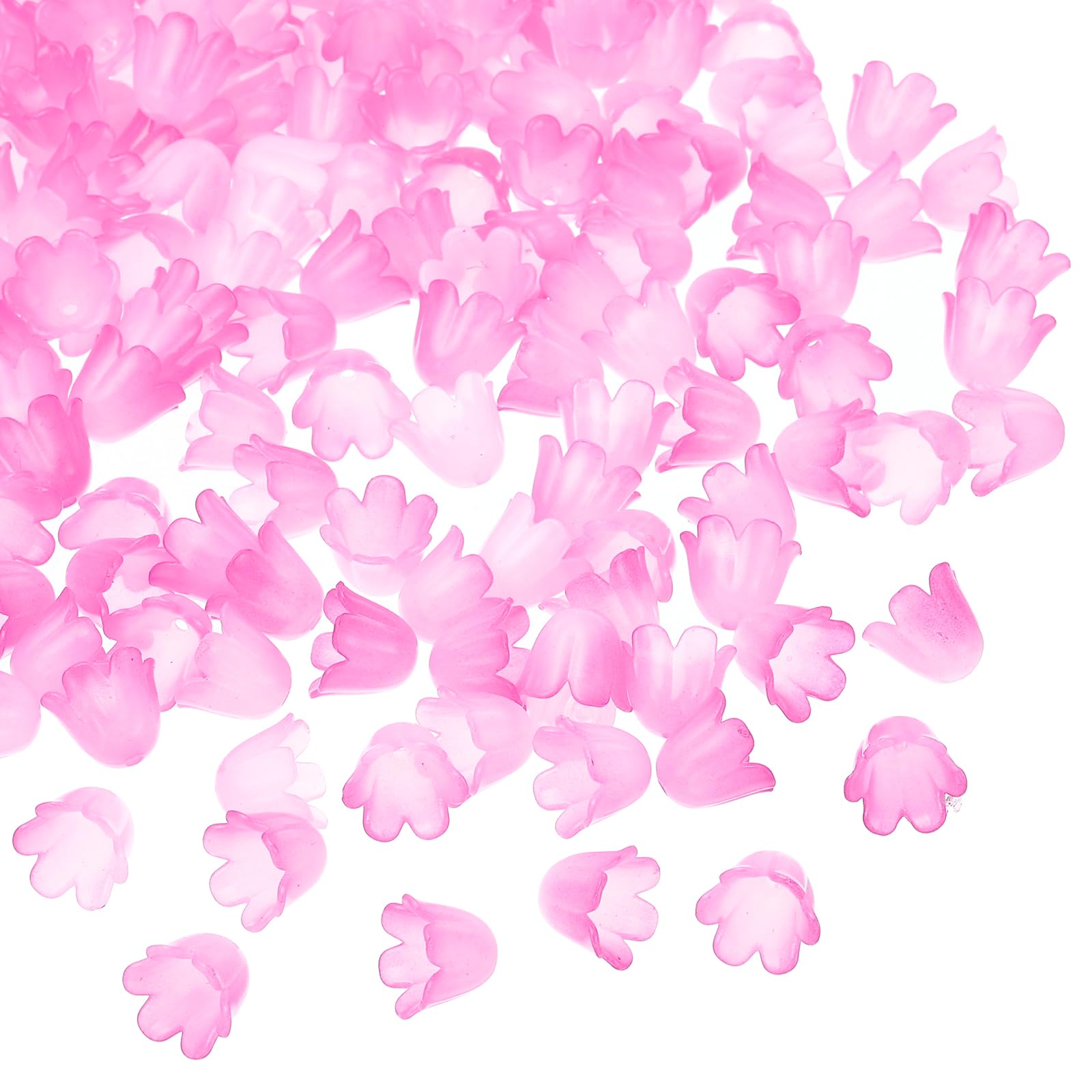 PATIKIL 0.3x0.4 Frosted Flower Beads, 300Pcs Acrylic Flower Bead Caps for Bracelets Earrings, Necklaces