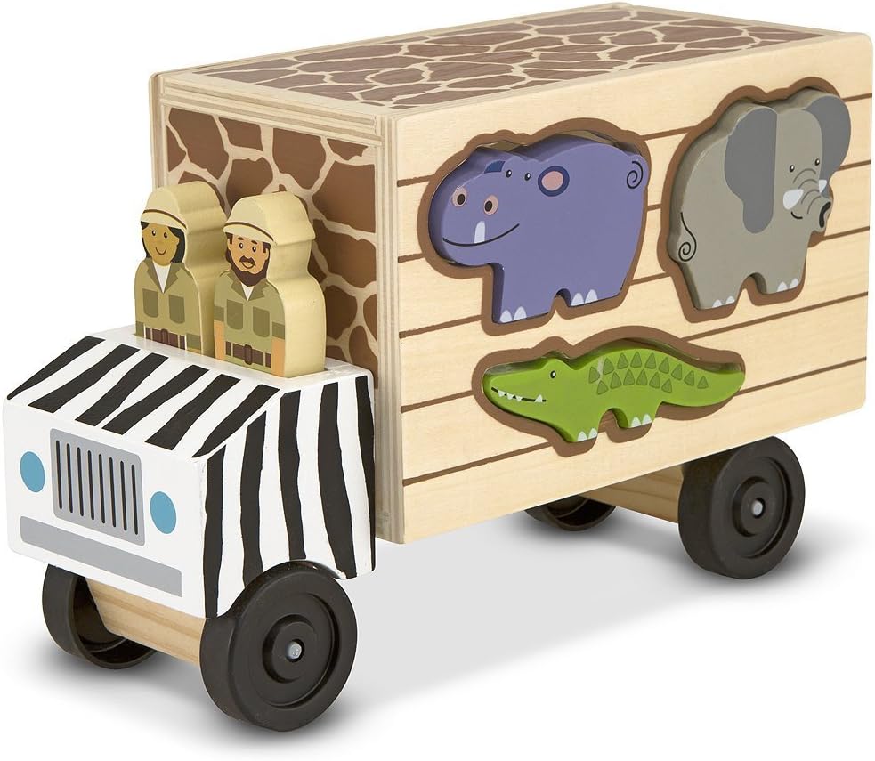 Melissa & Doug Animal Rescue Shape-Sorting Truck & 1 Scratch Art Mini-Pad Bundle (05180)