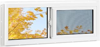 Vinyl Basement Window, Bathroom Sliding Window 24" x 12" White