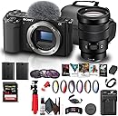 Sony ZV-E10 Mirrorless Camera (Body Only, Black) (ILCZV-E10/B) + Sony 18-105mm Lens + 64GB Memory Card + Color Filter Kit + Filter Kit + Photo Software + Bag + NPF-W50 Battery + More